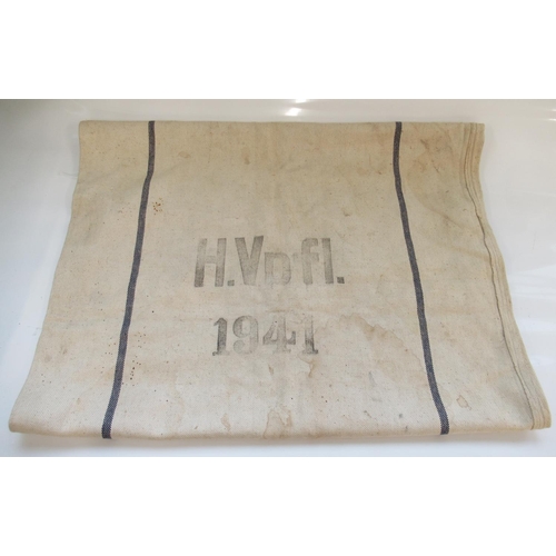 255 - WWII German postal sack, H108cm W69cm