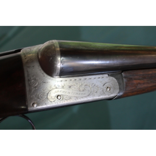 541 - Shotgun certificate required - 12B Arthur Turner side by side non-ejector double trigger shotgun wit... 