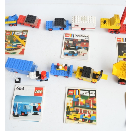 130 - Twelve vintage unboxed small Lego/Legoland Lego Town sets, all sets complete and all with original i... 