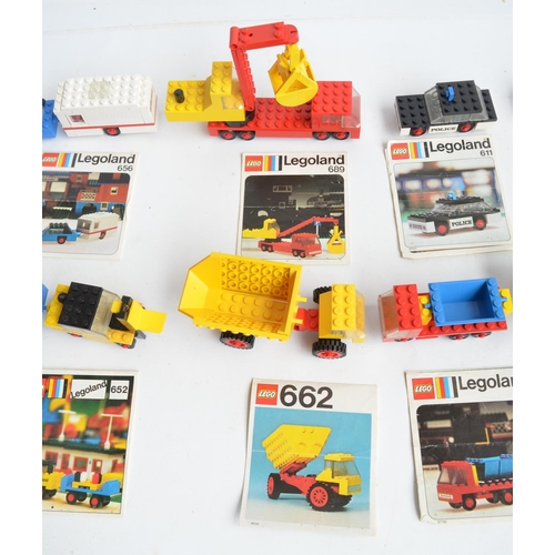 130 - Twelve vintage unboxed small Lego/Legoland Lego Town sets, all sets complete and all with original i... 