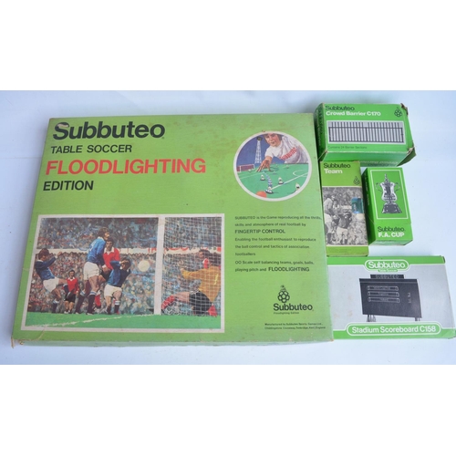 134 - Collection of Subbuteo sets to include floodlighting edition, C158 stadium scoreboard, C170 crowd ba... 