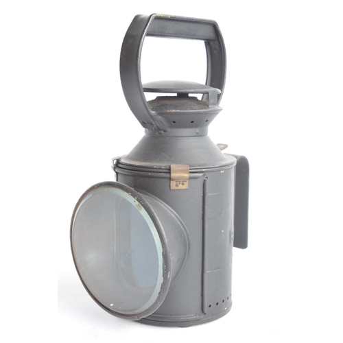 146 - British Rail black 3 aspect handlamp (with clear, red and blue glass panels, all panels intact/unbro... 