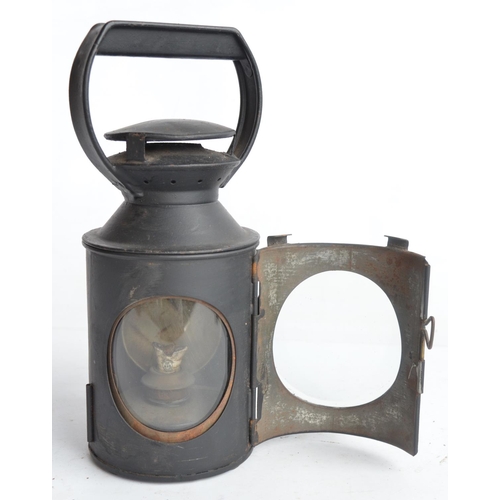 146 - British Rail black 3 aspect handlamp (with clear, red and blue glass panels, all panels intact/unbro... 