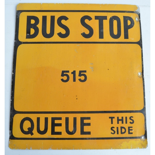 148 - Double sided painted aluminium 515 Bus Stop sign, 40.7x45.6cm