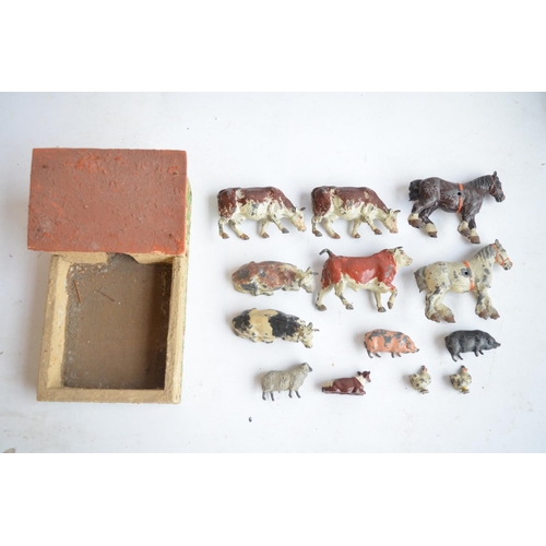 108B - Collection of vintage lead figures and models, mostly W Britain's to include boxed Zoo Set No1 and F... 