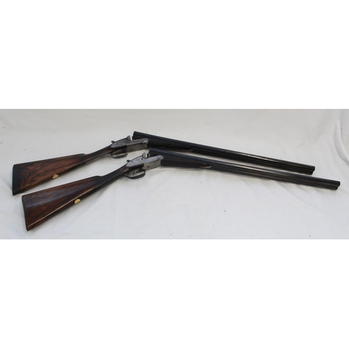 554 - Shotgun certificate required - Cased matched pair of Army & Navy 12B side-by-side shotguns, double t... 