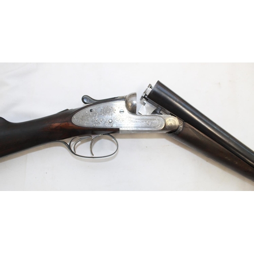 554 - Shotgun certificate required - Cased matched pair of Army & Navy 12B side-by-side shotguns, double t... 