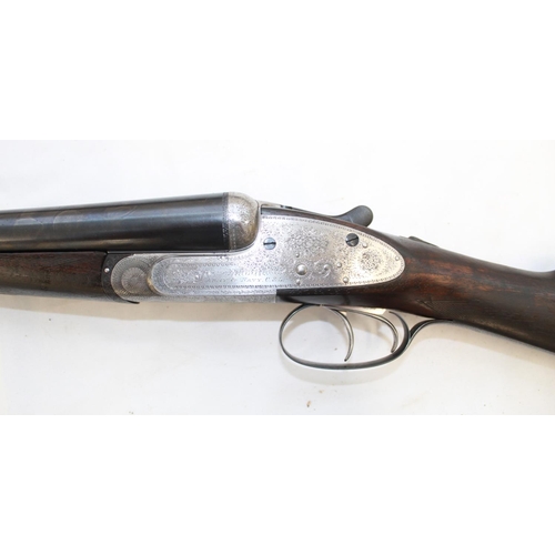 554 - Shotgun certificate required - Cased matched pair of Army & Navy 12B side-by-side shotguns, double t... 