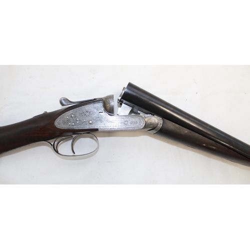 554 - Shotgun certificate required - Cased matched pair of Army & Navy 12B side-by-side shotguns, double t... 