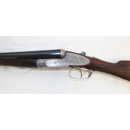 554 - Shotgun certificate required - Cased matched pair of Army & Navy 12B side-by-side shotguns, double t... 