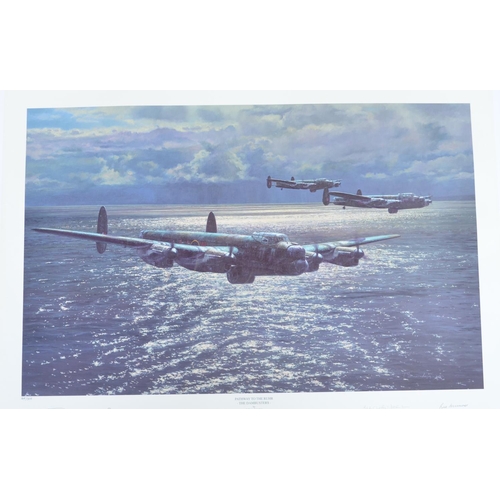 152 - Collection of unframed aviation prints to include 'The Last Halifax' by Terence Cuneo (76x63cm, poor... 