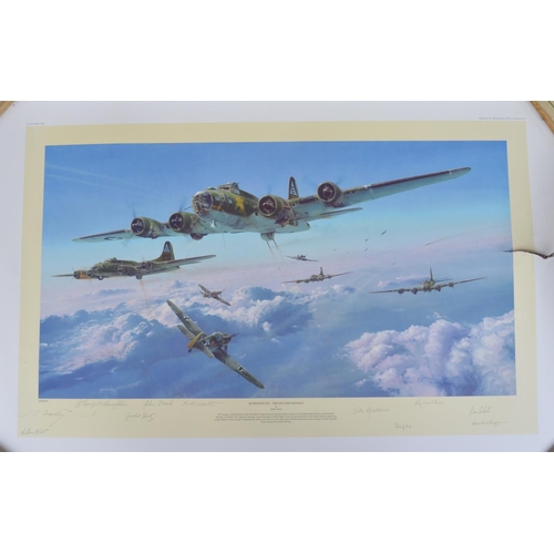 152 - Collection of unframed aviation prints to include 'The Last Halifax' by Terence Cuneo (76x63cm, poor... 