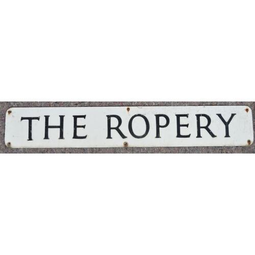 158 - Ex Pickering painted aluminium street sign 'The Ropery', 92.6x15.2cm. From a collection of street si... 