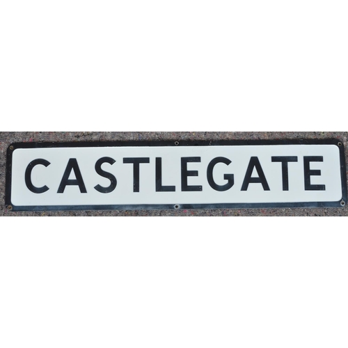 160 - Ex Pickering painted aluminium street sign 'Castlegate', 73.5x15cm. From a collection of street sign... 