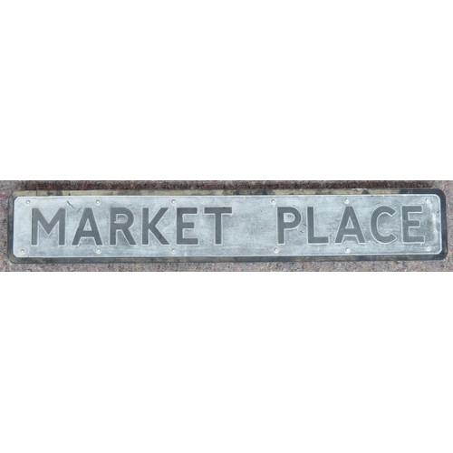 165 - Ex Pickering painted aluminium street sign 'Market Place', 91.6x15.2cm. From a collection of street ... 