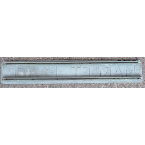 165 - Ex Pickering painted aluminium street sign 'Market Place', 91.6x15.2cm. From a collection of street ... 