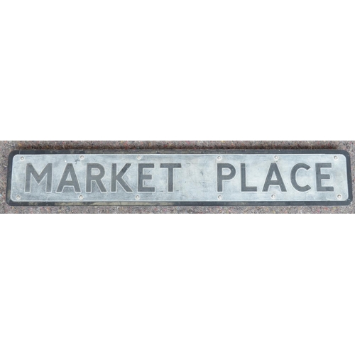 166 - Ex Pickering painted aluminium street sign 'Market Place', 91.6x15.2cm. From a collection of street ... 