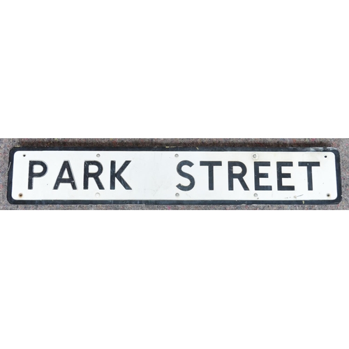 168 - Ex Pickering painted aluminium street sign 'Park Street', 86.3x15.5cm. From a collection of street s... 