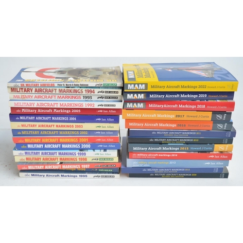 173 - Large collection of military and civilian aviation reference books and magazines, qty, 4 boxes