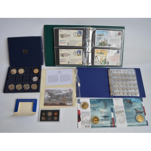 175 - Folder containing approximately 50 aviation themed first day covers including signed examples, a num... 