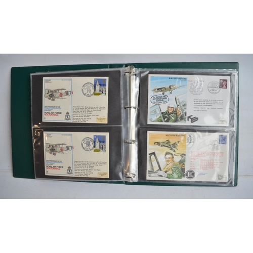 175 - Folder containing approximately 50 aviation themed first day covers including signed examples, a num... 