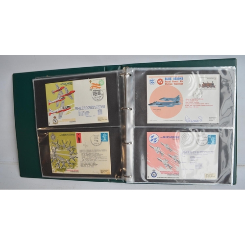 175 - Folder containing approximately 50 aviation themed first day covers including signed examples, a num... 