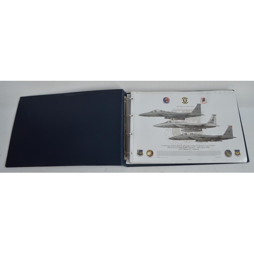 176 - A3 sized ring binder containing 47 USAF and US Navy aircraft prints, mostly Squadron Prints of many ... 