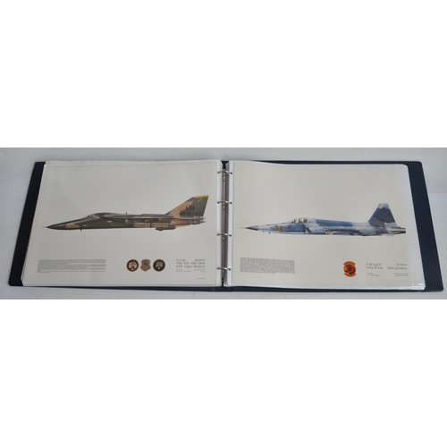 176 - A3 sized ring binder containing 47 USAF and US Navy aircraft prints, mostly Squadron Prints of many ... 