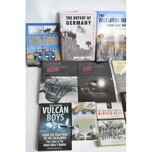 177 - Collection of aviation themed books to include 7x Osprey Combat Aircraft refence books, Dambusters, ... 