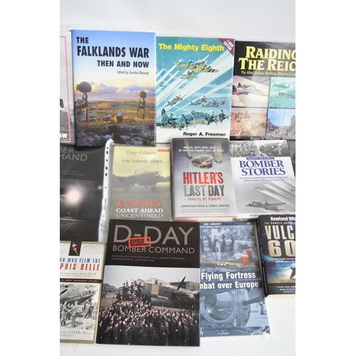 177 - Collection of aviation themed books to include 7x Osprey Combat Aircraft refence books, Dambusters, ... 