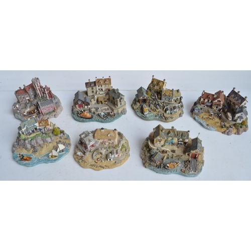 181 - Seven unboxed RNLI and coastal village themed sculptures from Danbury Mint, some minor damage plus 1... 