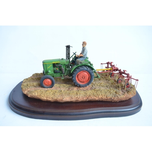 183 - 'Tedding The Grass', limited edition rural sculptural scene on base by Country Artists, 80/500 in ex... 