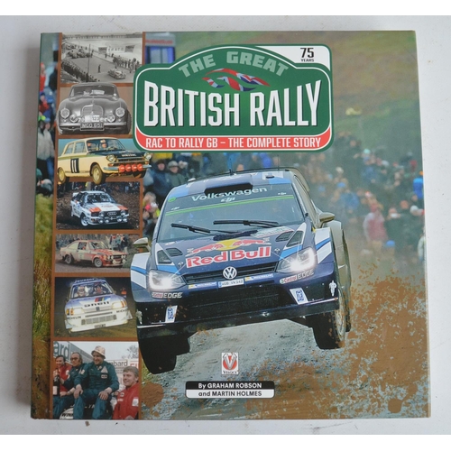 188 - Collection of rally car related books and DVD's to include Pirelli World Rallying albums 10-33, Roth... 