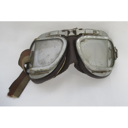 266 - 1960s Compton and Web 'The Corker' North Riding Constabulary leather and cork biker helmet, with a p... 