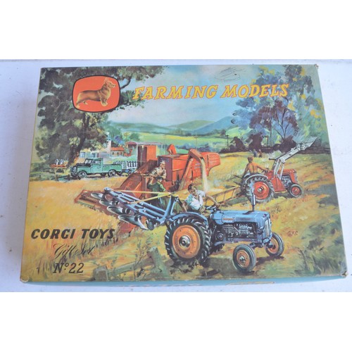 75 - Vintage boxed Corgi Major Toys Gift Set No22, Farming Models with 2 tractors, combine harvester, Lan... 