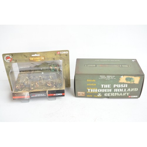 108 - Corgi 1/50 scale Skirmish CC51028 Sherman tank set with 3 figures Battle Of The Bulge 1944 (box unop... 