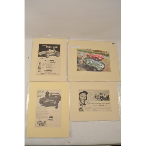 189 - Daniel Picot - 1954 Tourist Trophy Dundrod, print signed by Stirling Moss O.B.E., 19cm x 26.6cm and ... 