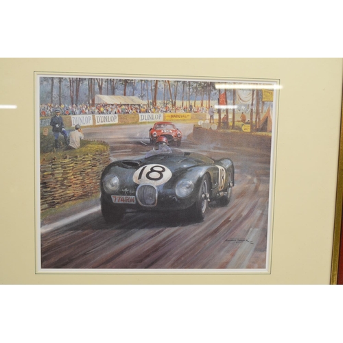 190 - Maserati 'Birdcage' 1960 1000km Nürburgring, signed by Stirling Moss, 90cm x 20cm; Sallon caricature... 