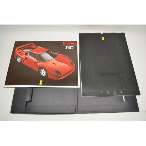 196 - Four Ferrari calendars, 1988; 1991; 1994; 1998; other car calendars Porsche, Nardi, Maserati, Fiat e... 