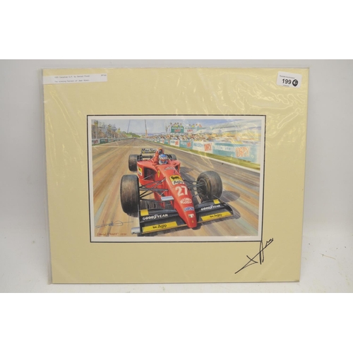 199 - Michael Turner - Missing The Marbles, print signed by Jackie Stewart, 18cm x 26.5cm; Michael Turner ... 