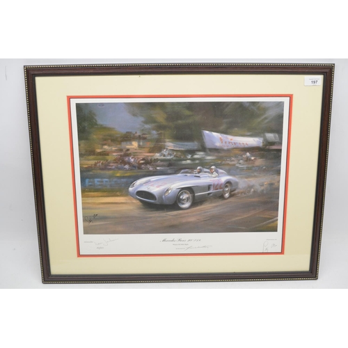 197 - Frank Wootton - Mercedes-Benz 300 SLR Winners 1955 Mille Miglia, signed limited edition print 112/85... 