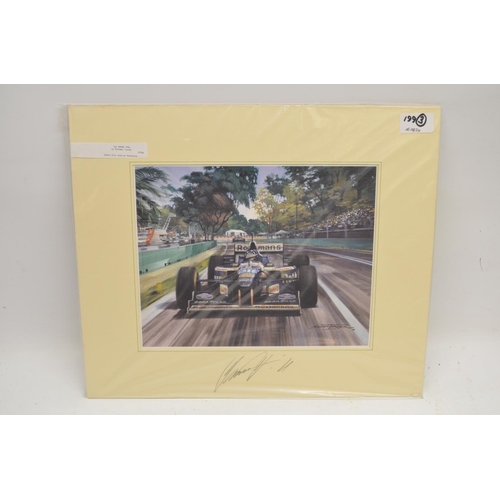 199 - Michael Turner - Missing The Marbles, print signed by Jackie Stewart, 18cm x 26.5cm; Michael Turner ... 