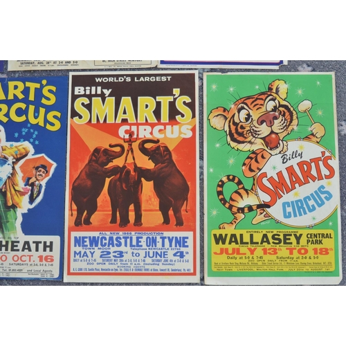 10 - Seven W.E.Berry Billy Smart's Circus advertising posters, size varies but all similar, largest 37x50... 