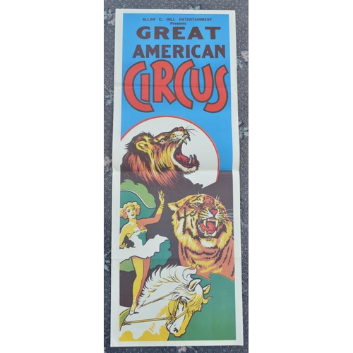 11 - Two American themed circus posters to include large Circus Hoffman (100x139cm) and Allan C Hill Grea... 