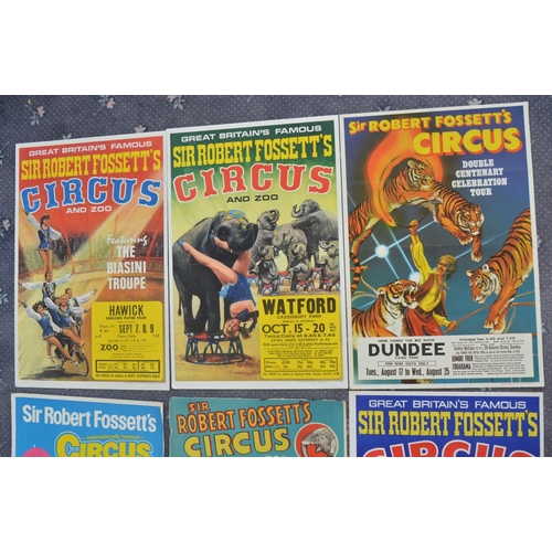 13 - Six Circus advertising posters for Sir Robert Fossett's Circus to include 4 by W.E.Berry, all approx... 