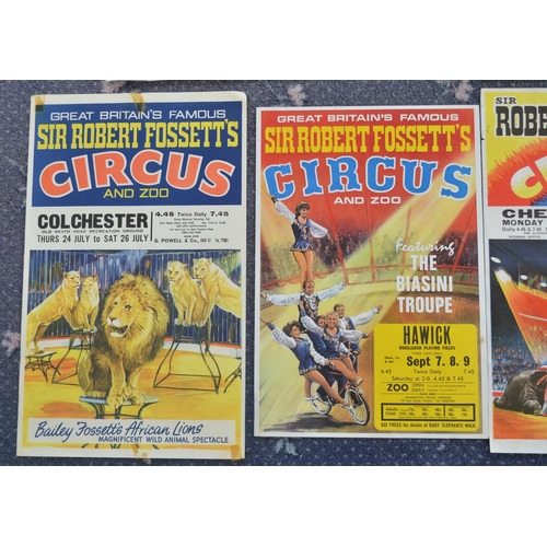 14 - Six Sir Robert Fossett's Circus advertising posters to include 4 by W.E.Berry, larger examples 76x50... 