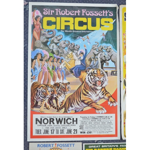 15 - Seven Sir Robert Fossett's Circus advertising posters to include 5 by W.E.Berry, larger example 76x5... 