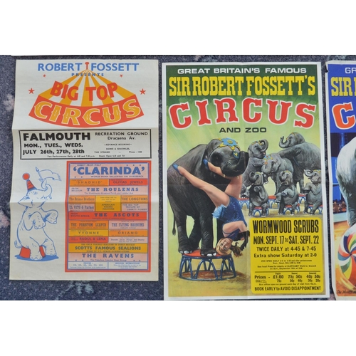 15 - Seven Sir Robert Fossett's Circus advertising posters to include 5 by W.E.Berry, larger example 76x5... 