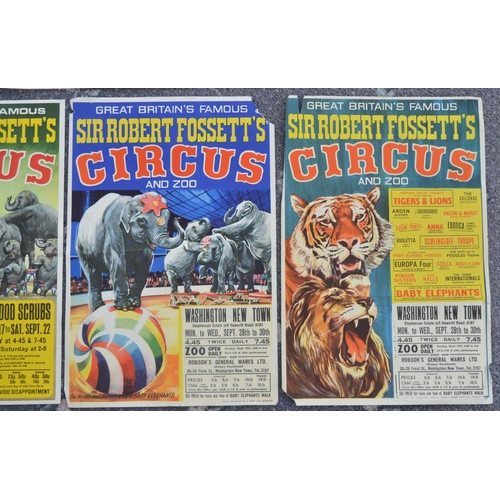 15 - Seven Sir Robert Fossett's Circus advertising posters to include 5 by W.E.Berry, larger example 76x5... 