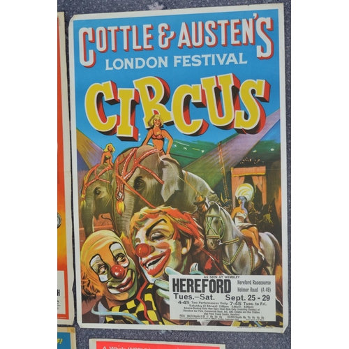 16 - Five Gerry Cottle/Cottle & Austen's Circus advertising posters to include 4 by W.E.Berry, largest ex... 